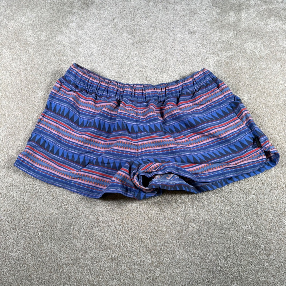 Patagonia Board Shorts Women Medium Blue Geometric Tribal Print Mesh Lined